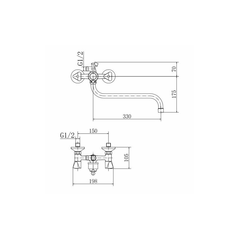 Смеситель Fashun A2211 хром размеры