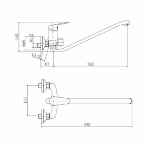 Смеситель Fashun A2215 хром размеры