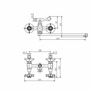 Смеситель Fashun A2224 хром размеры