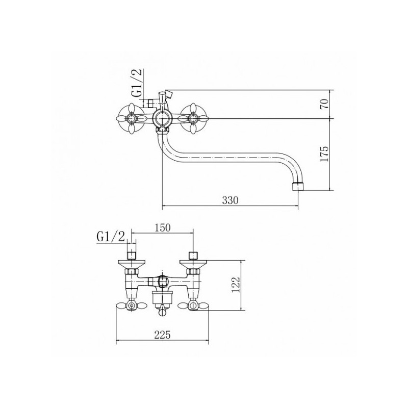 Смеситель Fashun A2227 хром размеры