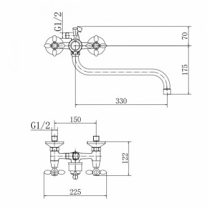 Смеситель Fashun A2227 хром размеры