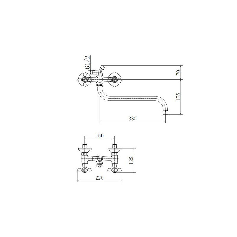 Смеситель Fashun A2227-2 хром размеры