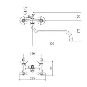 Смеситель Fashun A2227-2 хром размеры