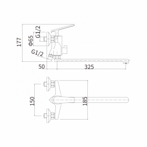 Смеситель Fashun A2281-7 черный/хром размеры