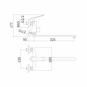 Смеситель Fashun A2281-8 белый/хром размеры