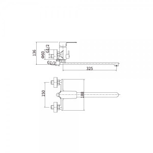 Смеситель Fashun A2282-7 черный/хром размеры