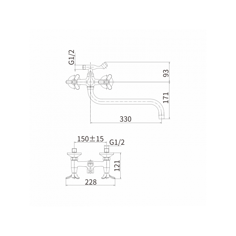 Смеситель Fashun A2612 хром размеры