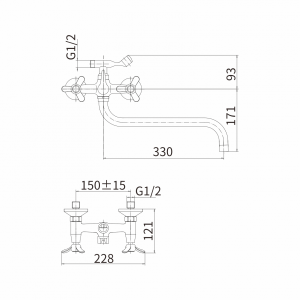 Смеситель Fashun A2612 хром размеры
