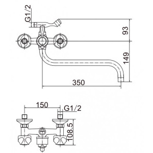 Смеситель Fashun A2626-3 хром размеры