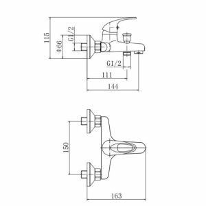 Смеситель Fashun A3015 хром размеры