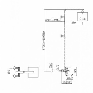 Душевая система Fashun A2420 размеры