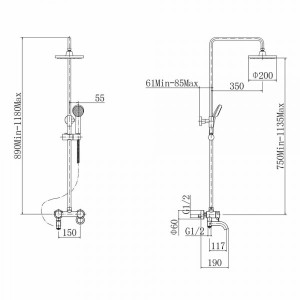 Душевая система Fashun A2422 схема