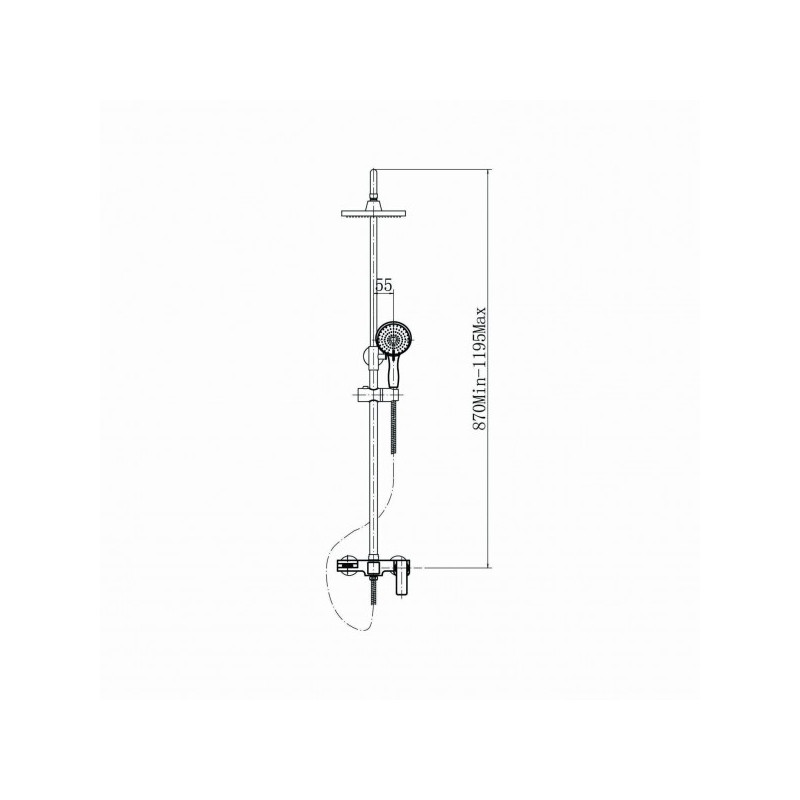 Душевая система Fashun A2451 высота стойки