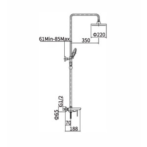 Душевая система Fashun A2451 размеры