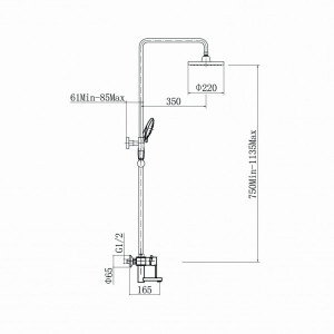 Душевая система Fashun A2453 размеры