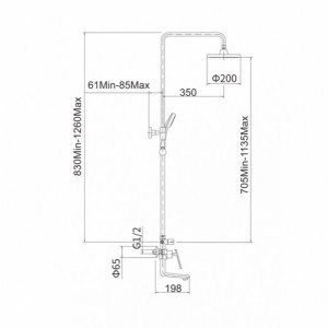 Душевая система Fashun A2481-8 размеры