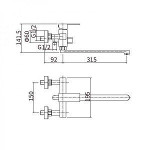 Смеситель Fashun A52202-7 черный размеры