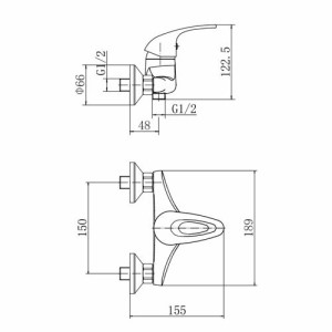 Смеситель Fashun A2003 хром размеры