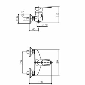 Смеситель Fashun A2004 хром размеры