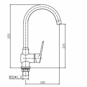 Смеситель Fashun A4007 хром размеры