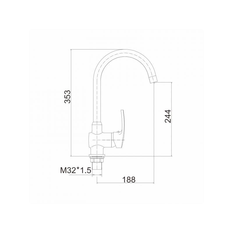 Смеситель Fashun A4066 хром размеры