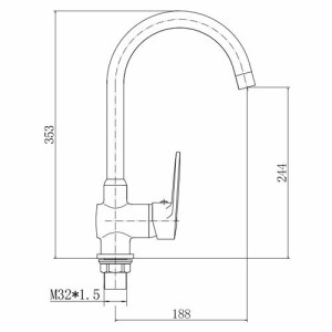 Смеситель Fashun A4068 хром размеры