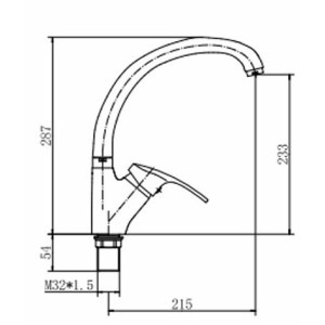 Смеситель Fashun A4106-2 хром размеры