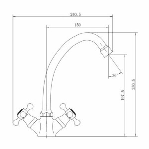 Смеситель Fashun A4119-2 хром размеры