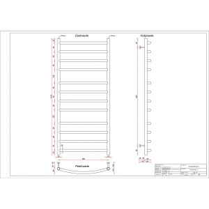 Полотенцесушитель Fincopper FCL 500x1170 НП (1/2") черный размеры