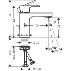 Смеситель Hansgrohe Vernis Shape 100 71561000 хром - размеры
