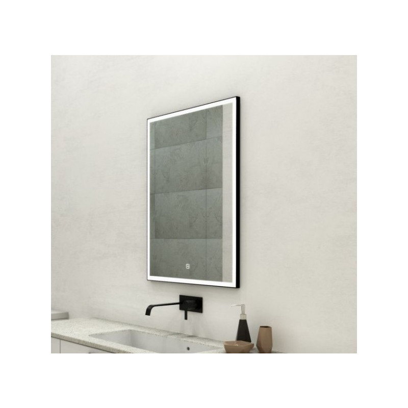 Зеркало Континент Frame Led 70x100 Black на стене