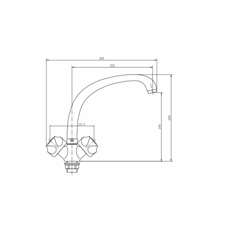 Смеситель Fashun A4226-2 хром размеры