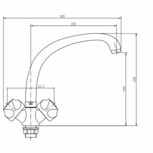 Смеситель Fashun A4226-2 хром размеры