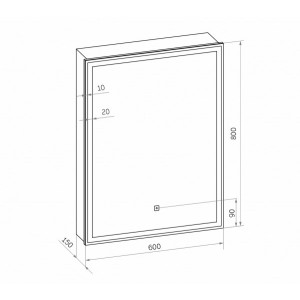 Шкаф с зеркалом Континент Allure Led 60х80 L схема