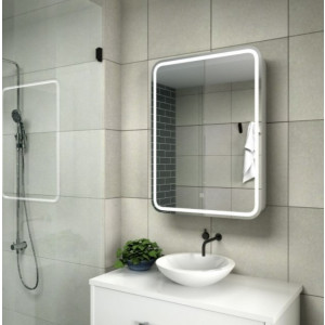 Шкаф с зеркалом Континент Elliott Led 60х80 L в интерьере