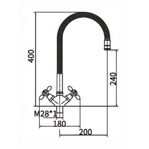Смеситель Fashun A43127-9 оранжевый/хром размеры
