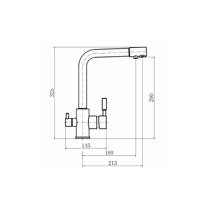 Смеситель Fashun A4352-7 черный размеры