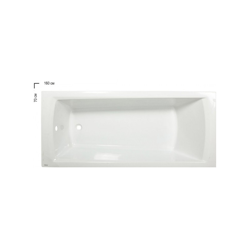 Ванна акриловая Ravak Domino Plus 160х70 (с ножками) - размеры