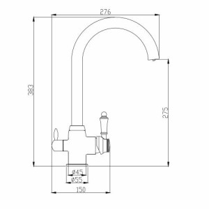 Смеситель Fashun A4396 хром размеры
