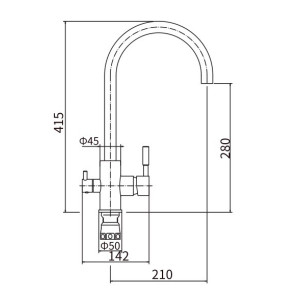 Смеситель Fashun A4397 хром размеры