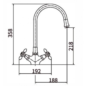 Смеситель Fashun A44127-10 красный/хром размеры