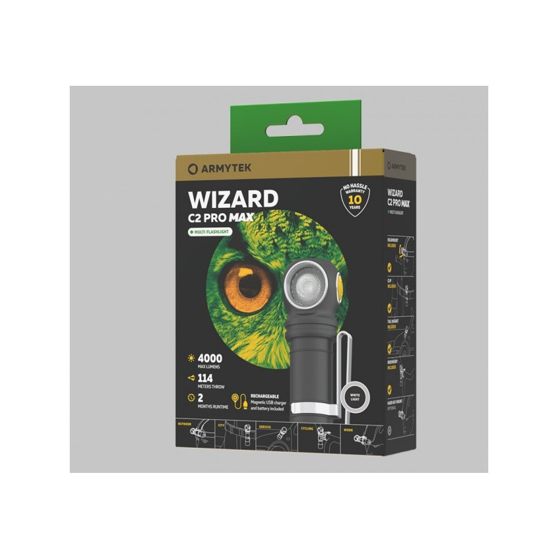 Фонарь Armytek Wizard C2 Pro Max теплый свет - коробка