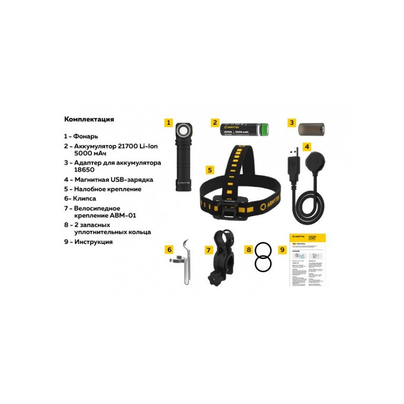 Фонарь Armytek Wizard C2 Pro Max теплый свет -комплектация