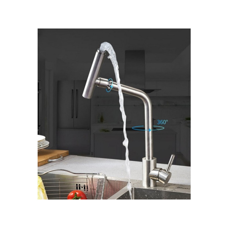 Смеситель Fashun A54001-А сатин поворотный