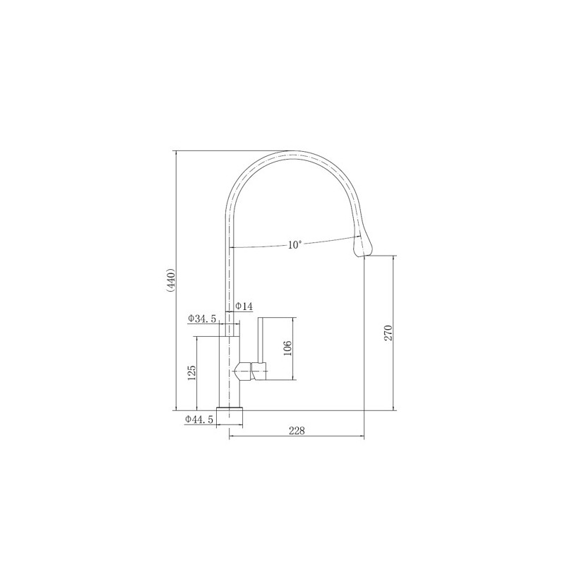Смеситель Fashun A54003 сатин размер
