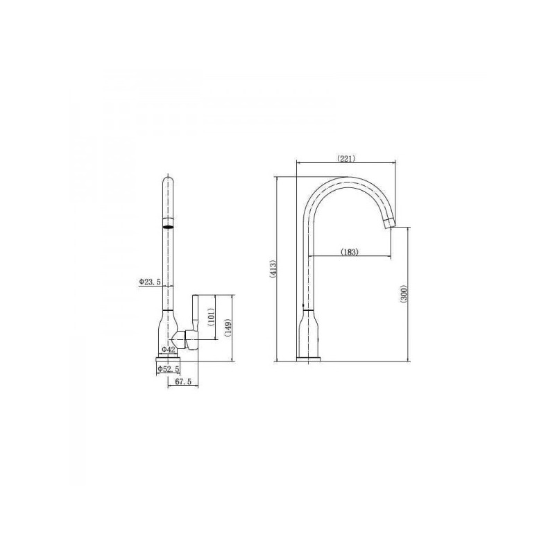 Смеситель Fashun A54022 хром размер