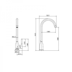 Смеситель Fashun A54023 хром размер