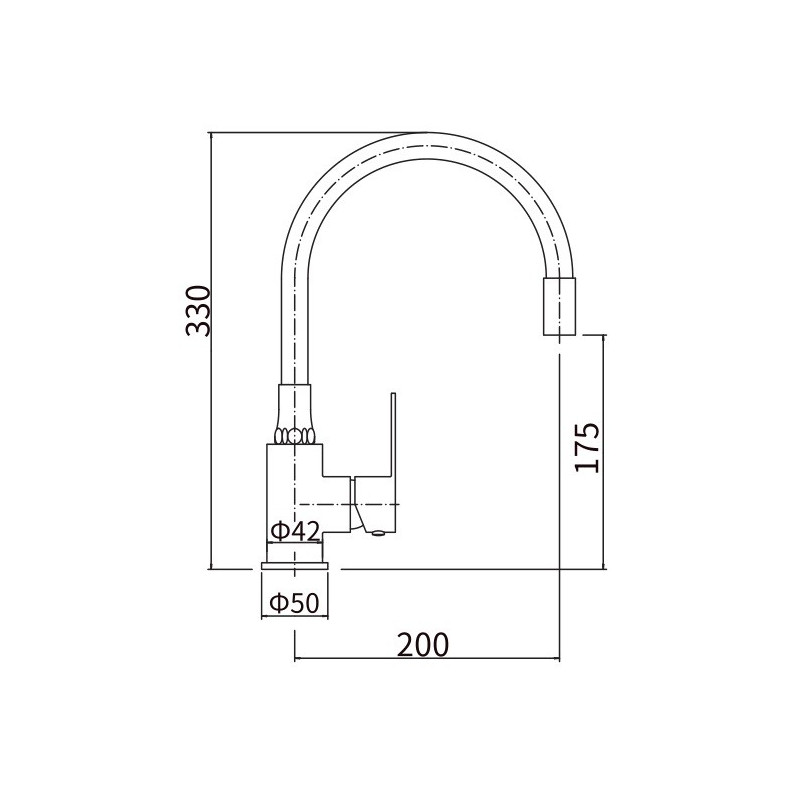 Смеситель Fashun A54101-7 черный/сатин размер