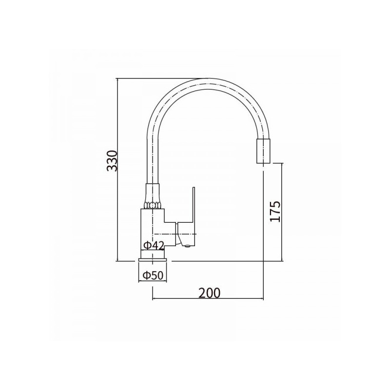 Смеситель Fashun A54302-7 черный/сатин размер