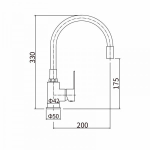 Смеситель Fashun A54302-7 черный/сатин размер
